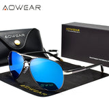 AOWEAR Men's Aviation Polarized Mirror Sunglasses