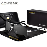 AOWEAR Men's Aviation Polarized Mirror Sunglasses