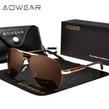 AOWEAR Men's Aviation Polarized Mirror Sunglasses