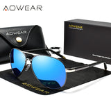 AOWEAR Men's Aviation Polarized Mirror Sunglasses