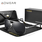 AOWEAR Men's Aviation Polarized Mirror Sunglasses