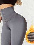 Solid High Waist Leggings Women Breasted Sports Gym Girl Warm Leggins Mujer Jogging Workout Casual Push Up Legging Fitness