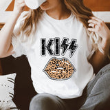 KISS LEOPARD COLORED LIPS T-SHIRT