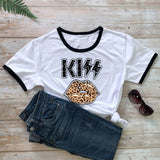 KISS LEOPARD COLORED LIPS T-SHIRT