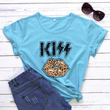 KISS LEOPARD COLORED LIPS T-SHIRT