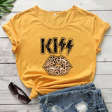 KISS LEOPARD COLORED LIPS T-SHIRT