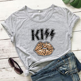 KISS LEOPARD COLORED LIPS T-SHIRT