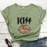 KISS LEOPARD COLORED LIPS T-SHIRT