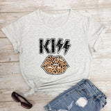 KISS LEOPARD COLORED LIPS T-SHIRT