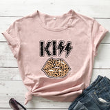 KISS LEOPARD COLORED LIPS T-SHIRT