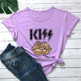 KISS LEOPARD COLORED LIPS T-SHIRT