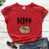 KISS LEOPARD COLORED LIPS T-SHIRT