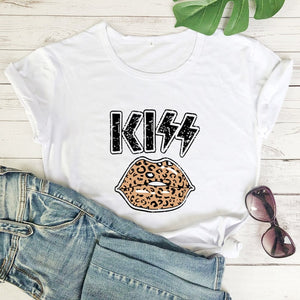 KISS LEOPARD COLORED LIPS T-SHIRT