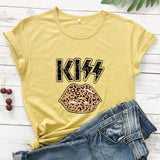 KISS LEOPARD COLORED LIPS T-SHIRT