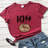 KISS LEOPARD COLORED LIPS T-SHIRT