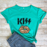 KISS LEOPARD COLORED LIPS T-SHIRT