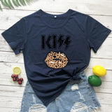 KISS LEOPARD COLORED LIPS T-SHIRT