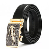 MEN'S LEATHER BELT WITH AUTOMATIC BUCKLE