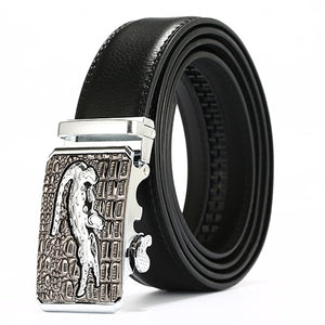 MEN'S LEATHER BELT WITH AUTOMATIC BUCKLE